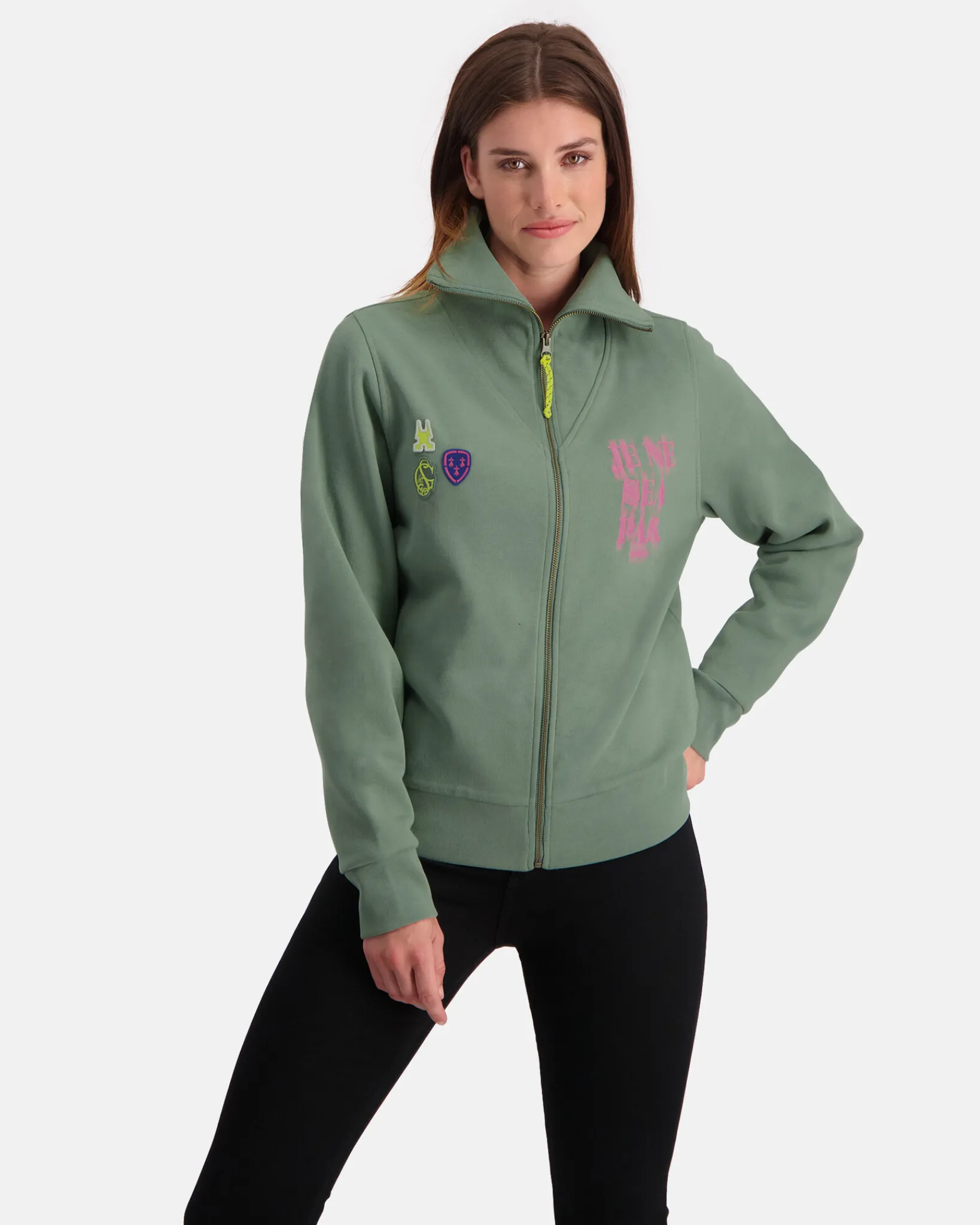 Hot De Retro Capris Full Zip Sweater Dames Truien En Sweaters