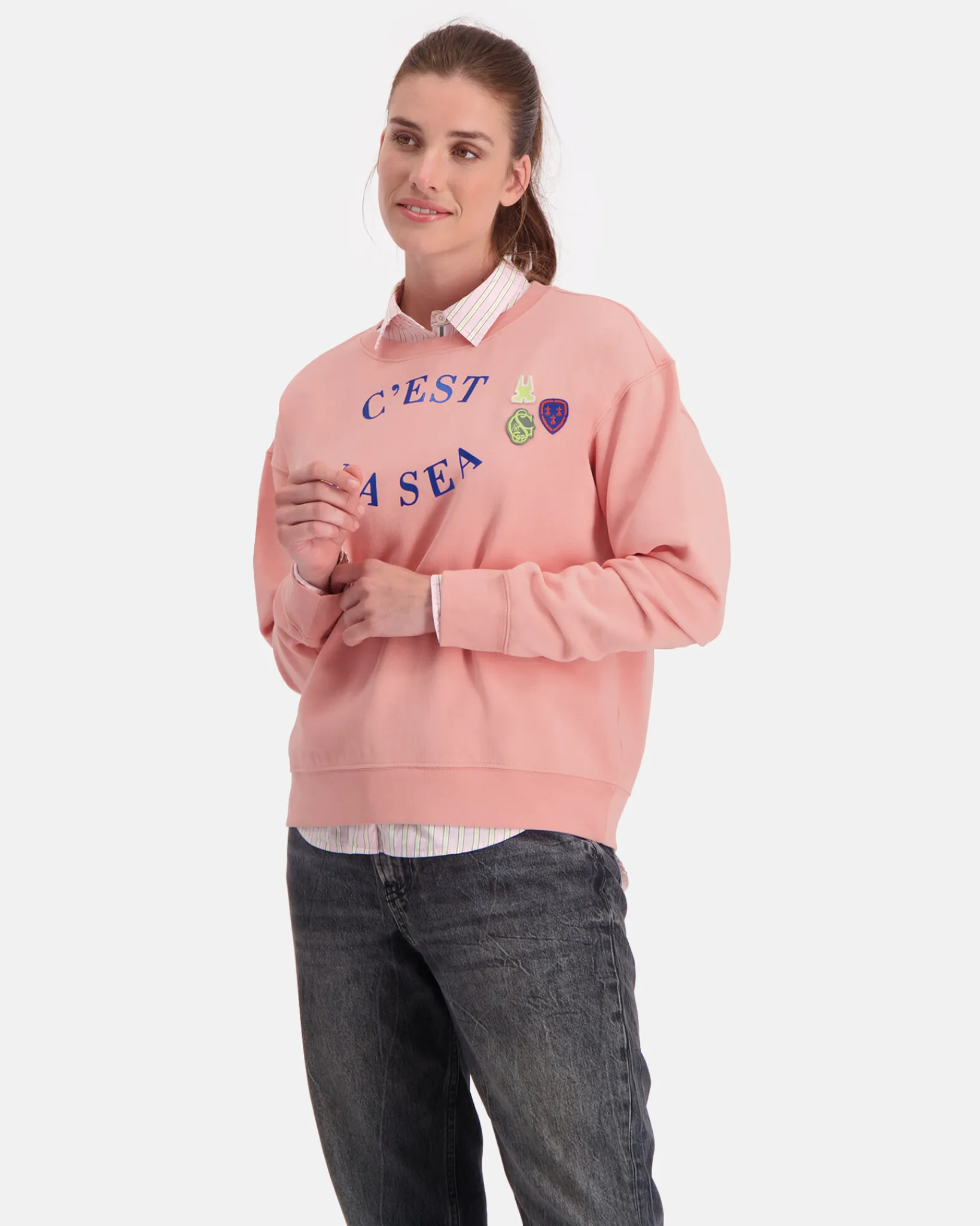 Online Vintage Katoenen Sweater Venice Beach Dames Truien En Sweaters